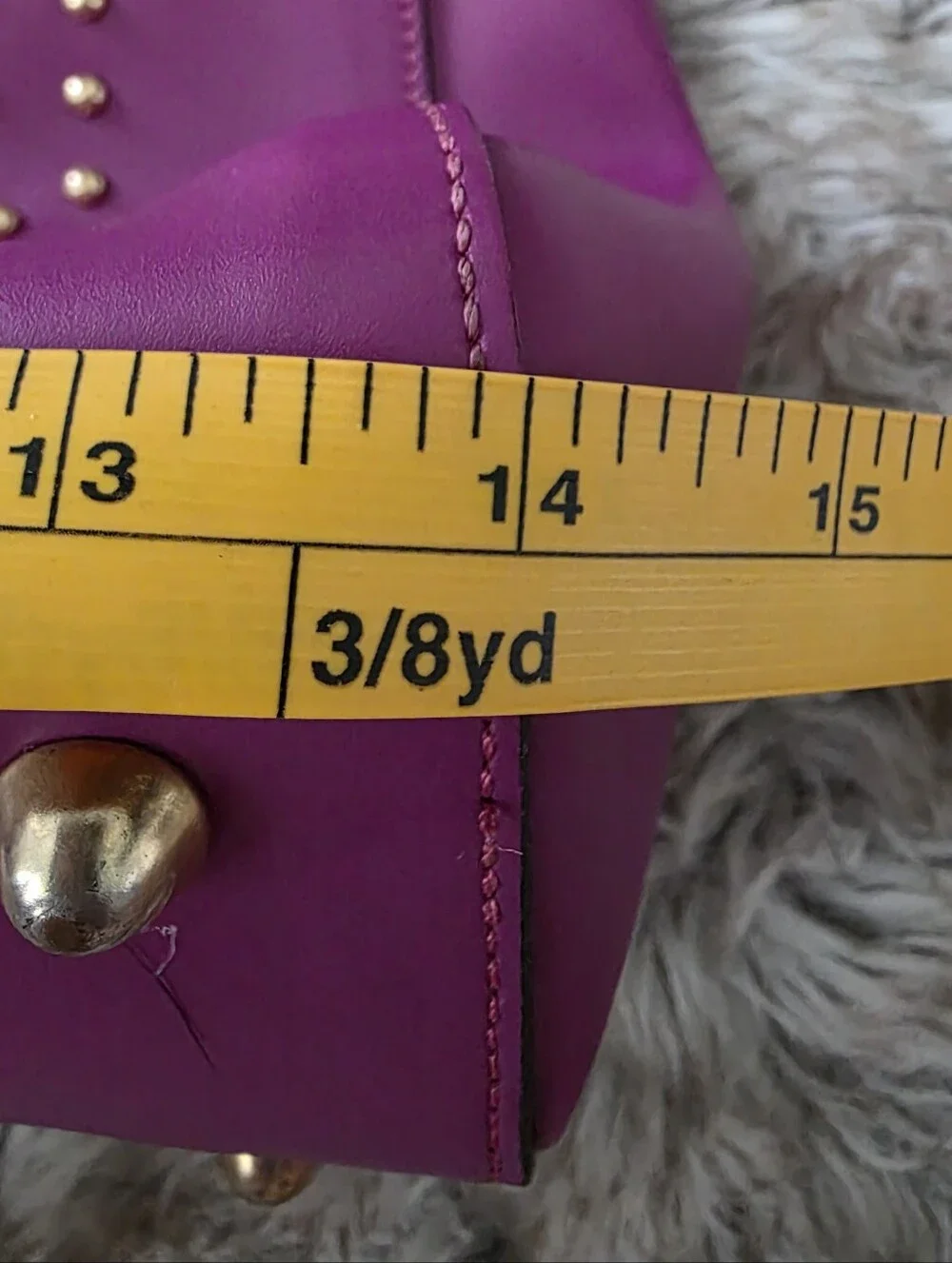 Dee Ocleppo Gold Studded Fuchsia Leather Tote